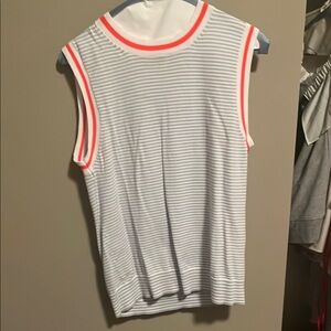 Striped Sleeveless Top with Neon Accents